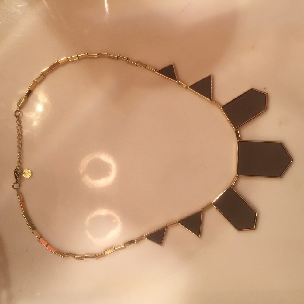 House of Harlow necklace gold and gray grey